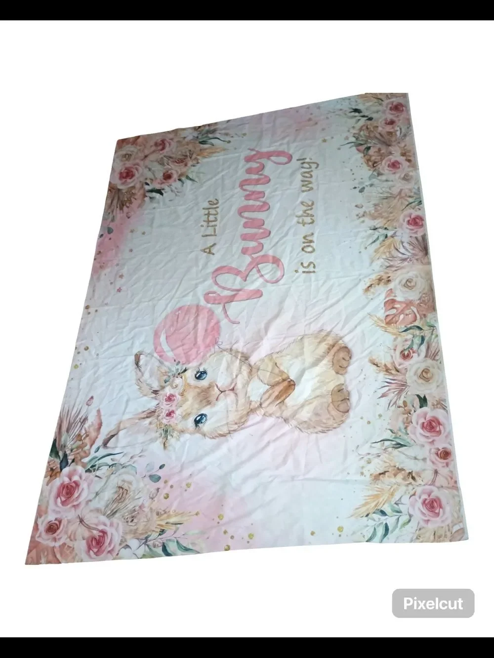 Floral Bunny Baby Shower Banner